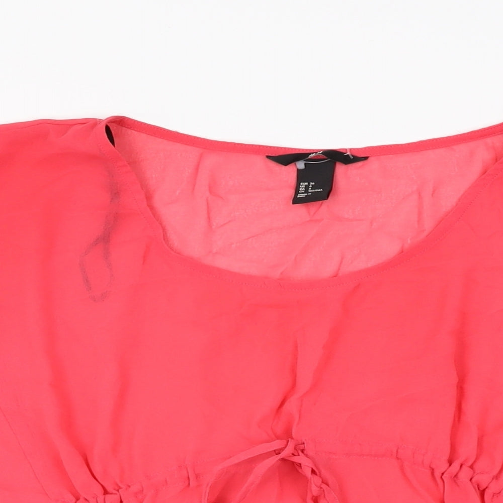 Womens UK Size 8 H&M Pink Basic Blouse