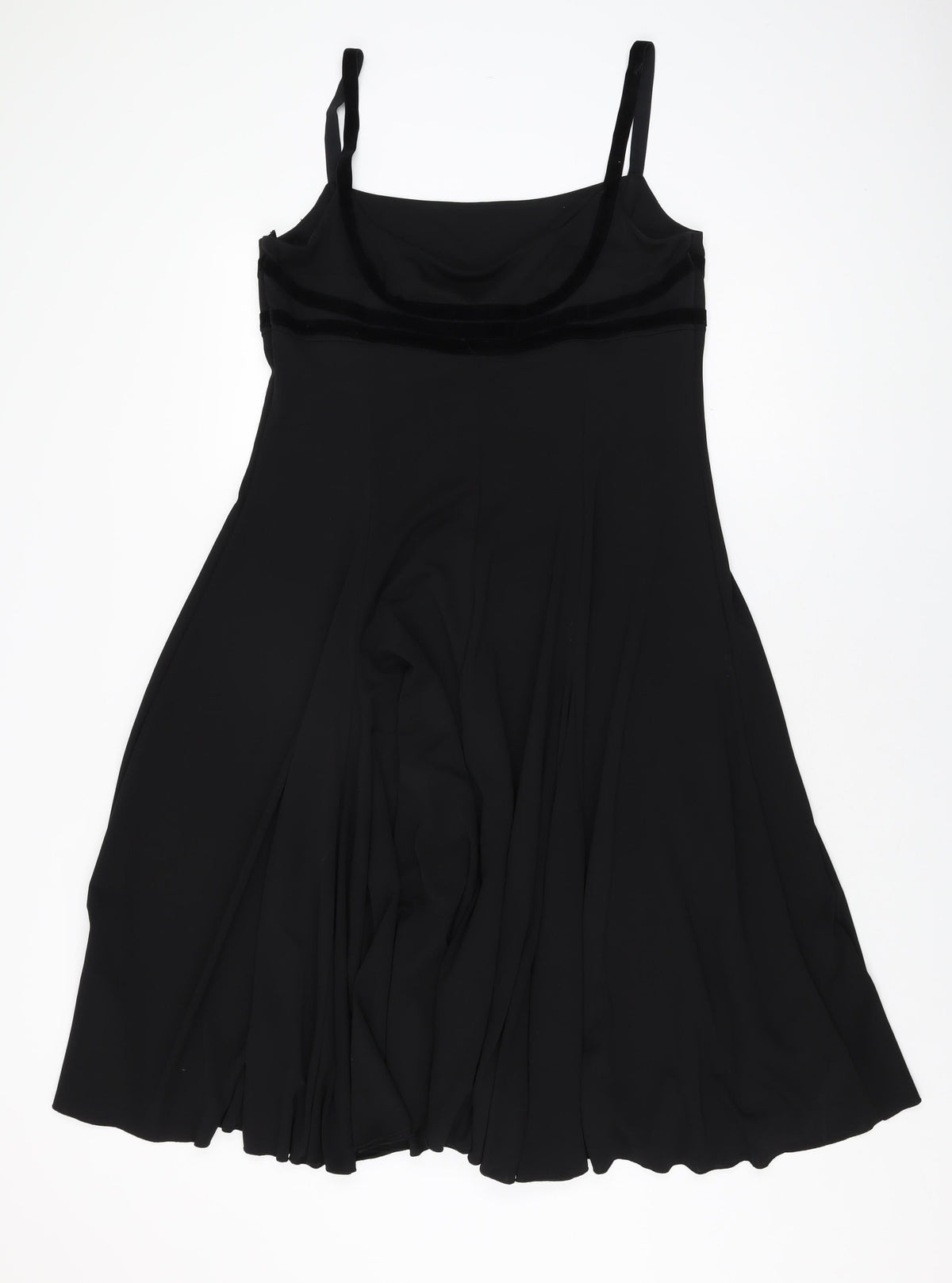 Nicholas Millington Womens Black Polyester A-Line Size 16 Square Neck Pullover