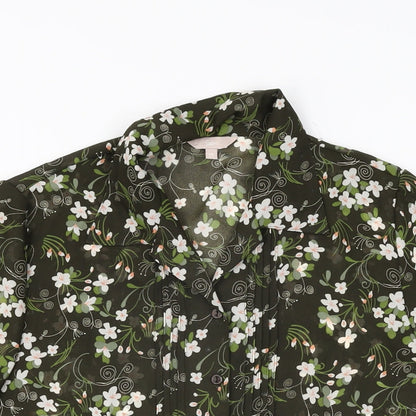 Womens UK Size 12 Soon Green Basic Button-Up