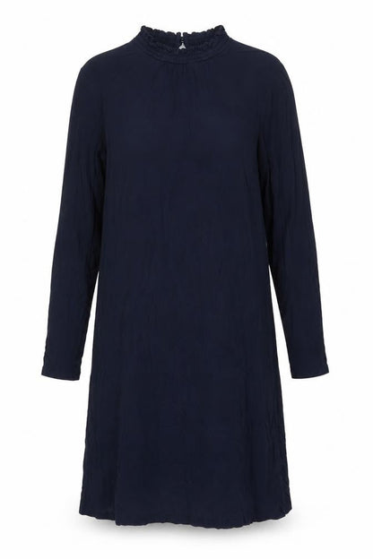 Marks and Spencer Womens Blue Viscose Shift Size 12 High Neck Button