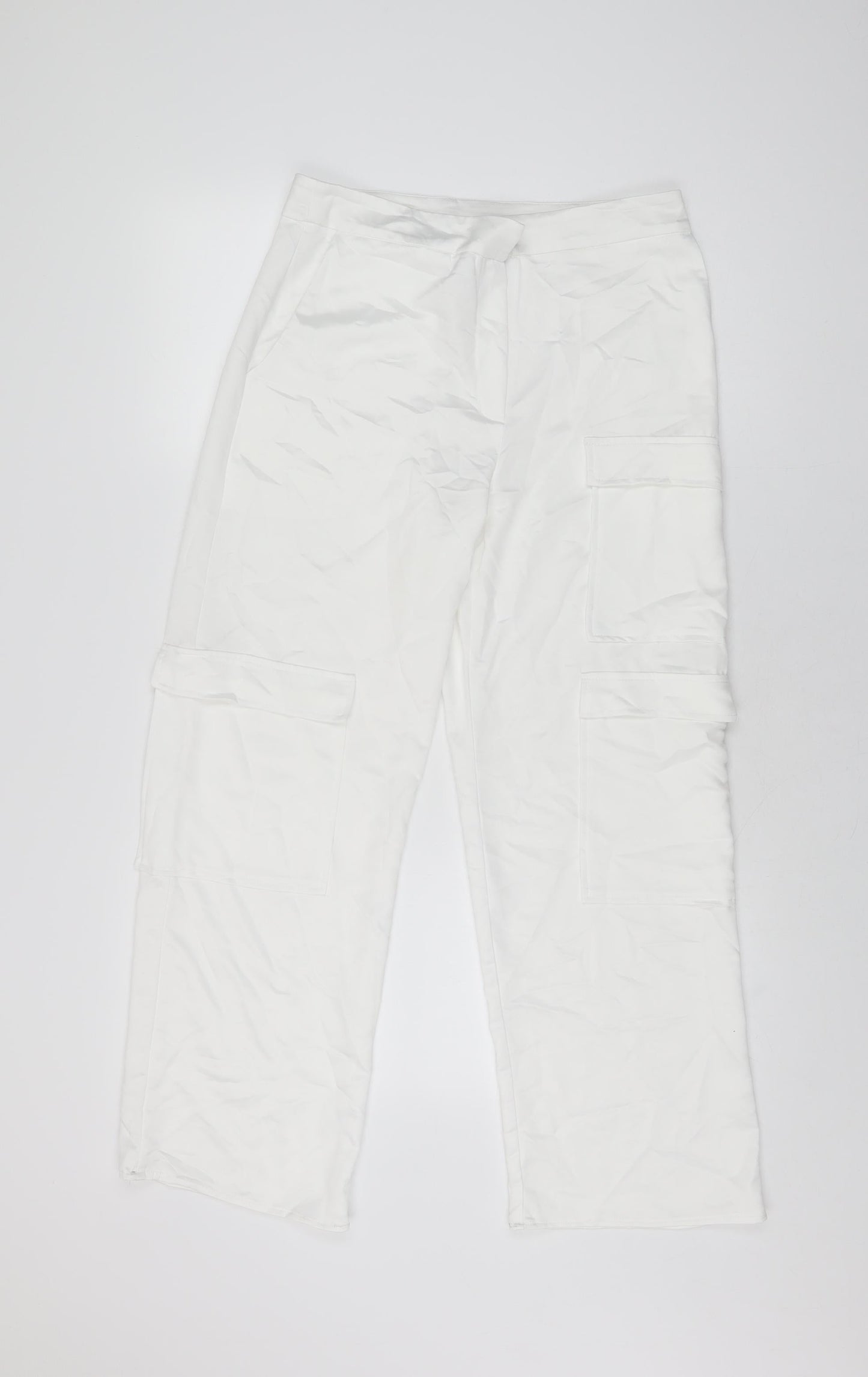 Womens UK Size 6 COLLUSION Regular Fit Cargo White Trousers