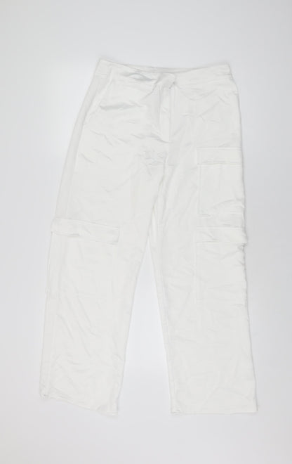 Womens UK Size 6 COLLUSION Regular Fit Cargo White Trousers