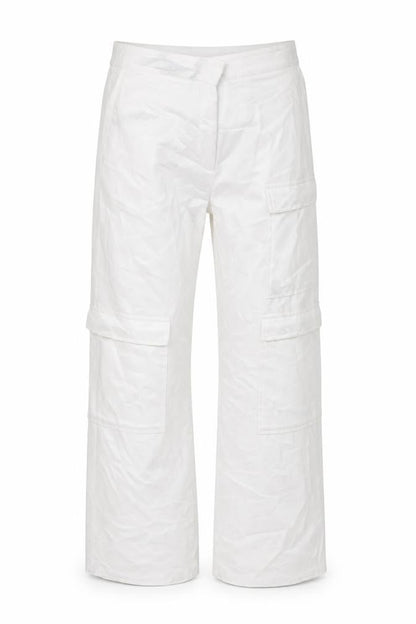 Collusion Womens White Polyester Cargo Trousers Size 6 L27 in Regular Zip
