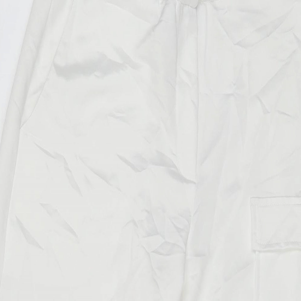 Womens UK Size 6 COLLUSION Regular Fit Cargo White Trousers
