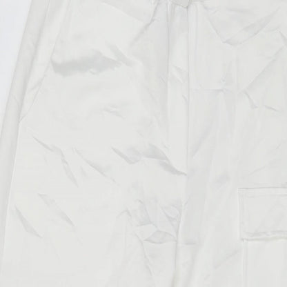 Womens UK Size 6 COLLUSION Regular Fit Cargo White Trousers