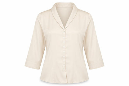 Womens UK Size 14 Alex & Co Ivory Basic Button-Up
