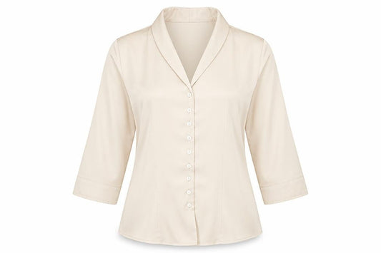 Womens UK Size 14 Alex & Co Ivory Basic Button-Up