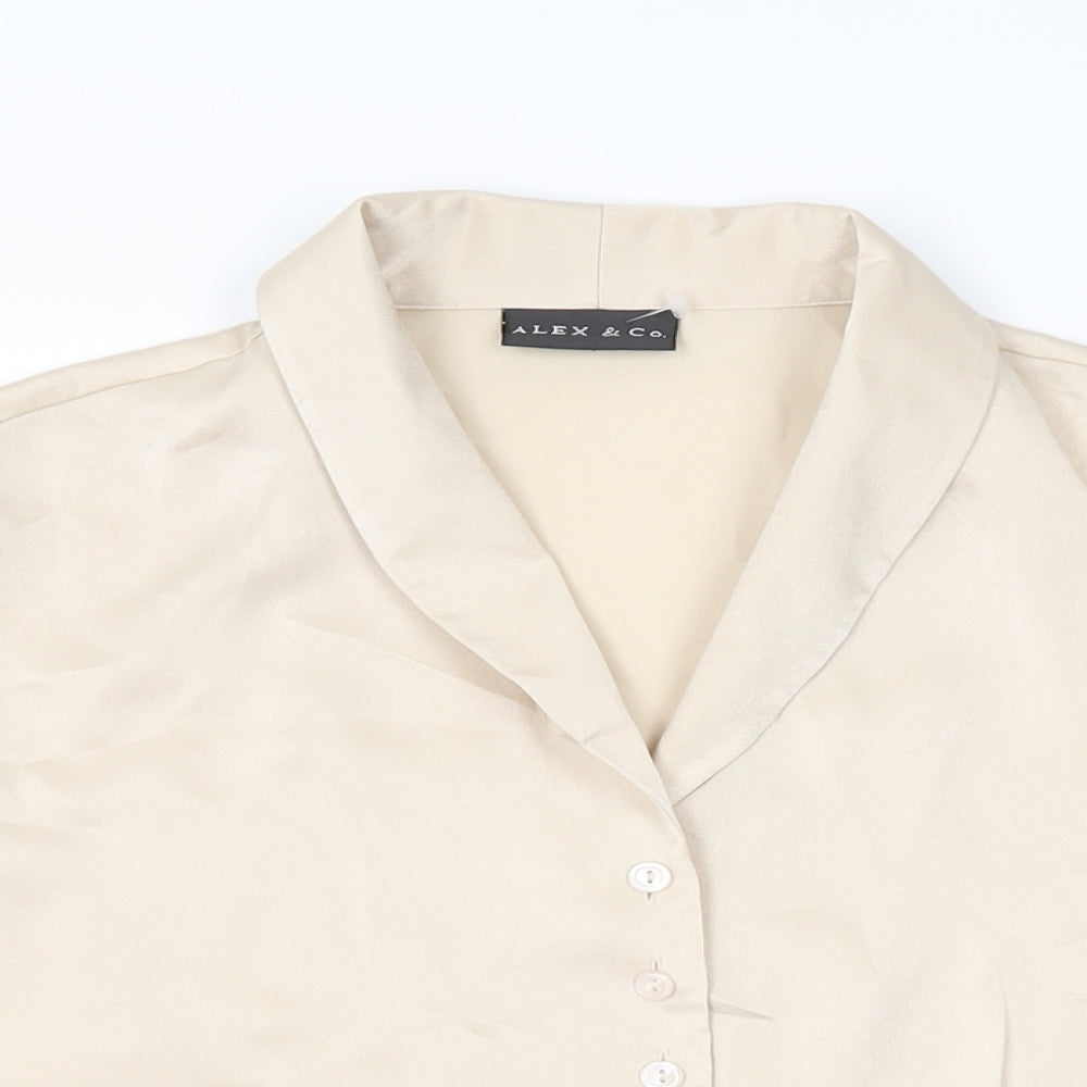 Womens UK Size 14 Alex & Co Ivory Basic Button-Up