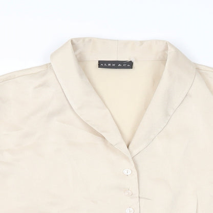 Womens UK Size 14 Alex & Co Ivory Basic Button-Up