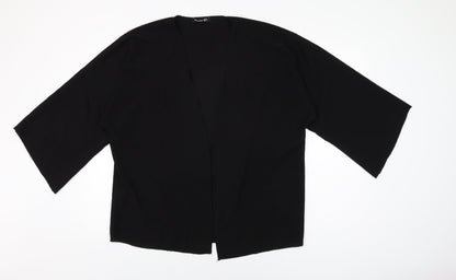 Boohoo Womens Black Polyester Kimono T-Shirt Size 10 V-Neck