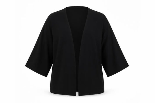Womens UK Size 10 Boohoo Black Kimono T-Shirt
