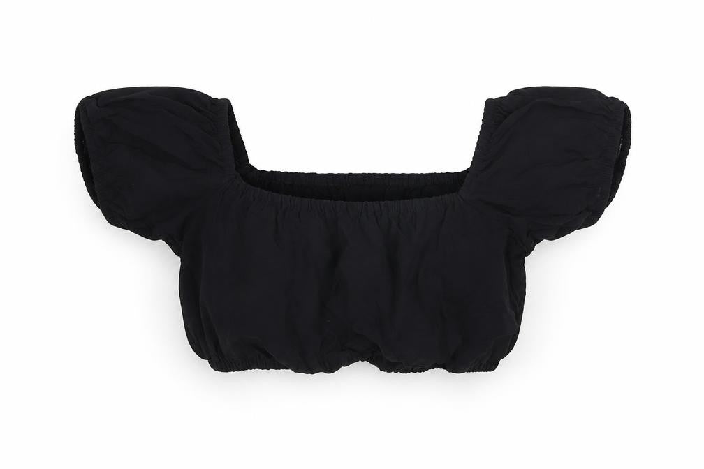 Womens UK Size S H&M Black Cropped T-Shirt