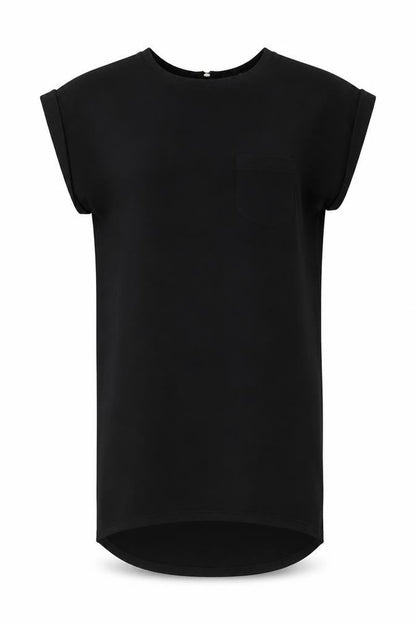 River Island Womens Black Polyester Shift Size 8 Round Neck Zip