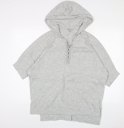 Monsoon Womens Grey Acrylic Pullover Hoodie Size S Pullover