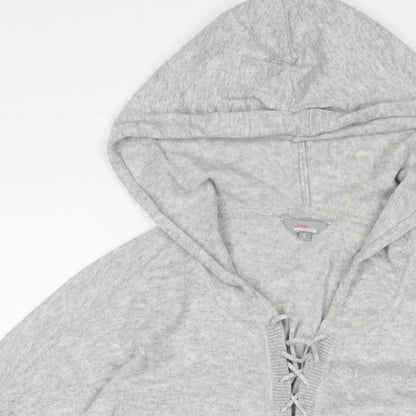 Monsoon Womens Grey Acrylic Pullover Hoodie Size S Pullover