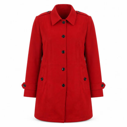 The Wool Makers Womens Red Overcoat Coat Size L Button