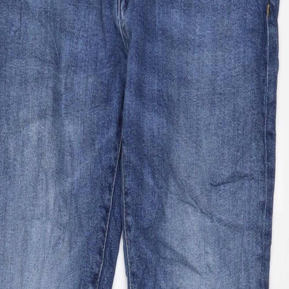 Mango Mens Blue Cotton Straight Jeans Size 32 in L31 in Slim Zip