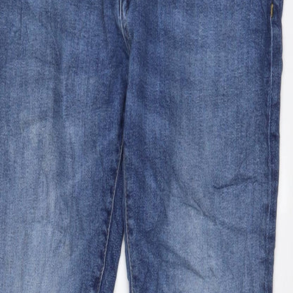Mango Mens Blue Cotton Straight Jeans Size 32 in L31 in Slim Zip