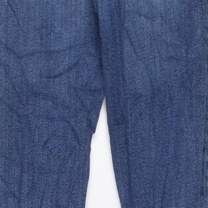 Mango Mens Blue Cotton Straight Jeans Size 32 in L31 in Slim Zip