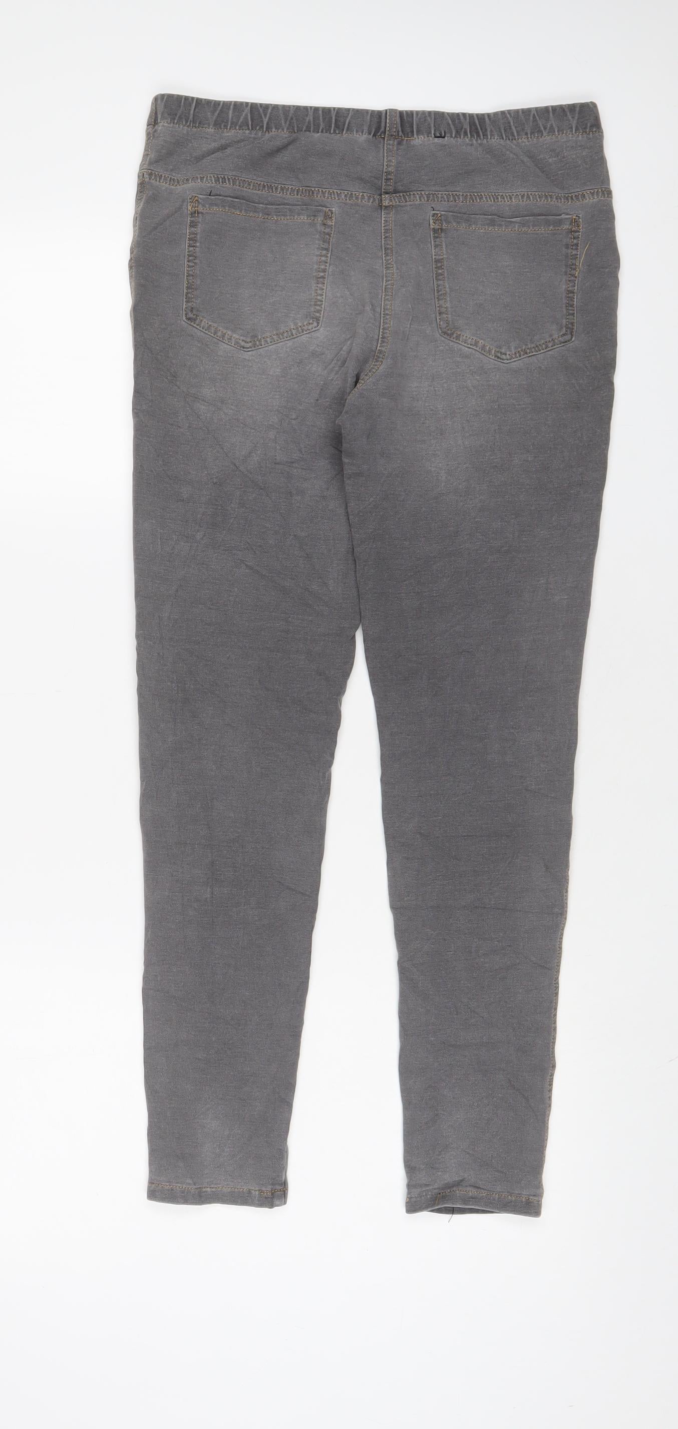 NEXT Womens Grey Cotton Jegging Jeans Size 10 L27 in Regular