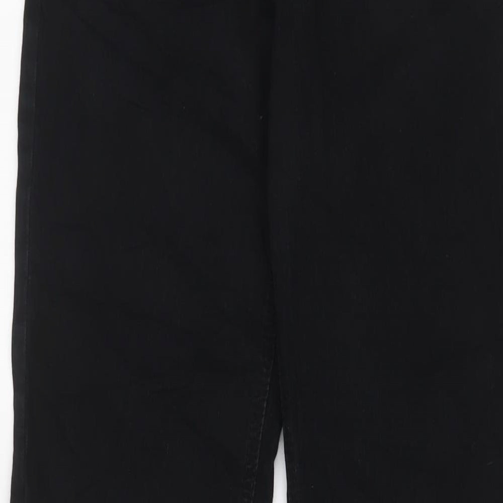Hot Miami Styles Womens Black Cotton Bootcut Jeans Size 8 L30 in Regular Zip