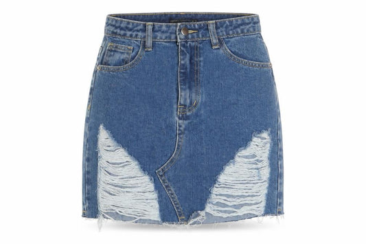 Womens UK Size 4 PRETTYLITTLETHING A-Line Denim Skirt