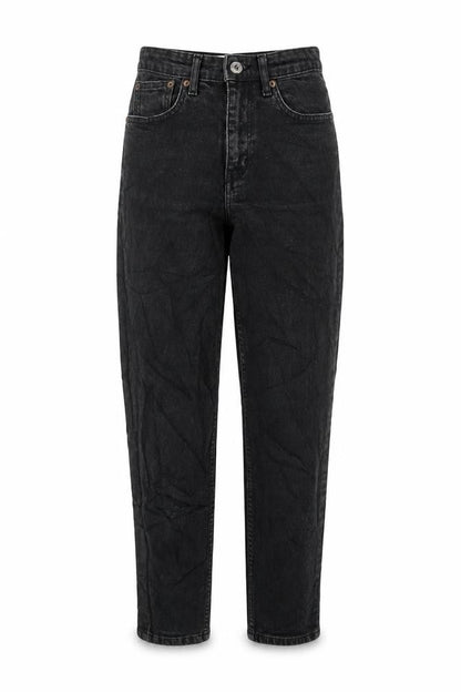Womens UK Size 4 Mango Regular Fit Mom Black Jeans