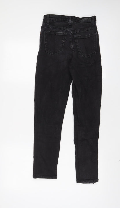 Mango Womens Black Cotton Mom Jeans Size 4 L27 in Regular Zip