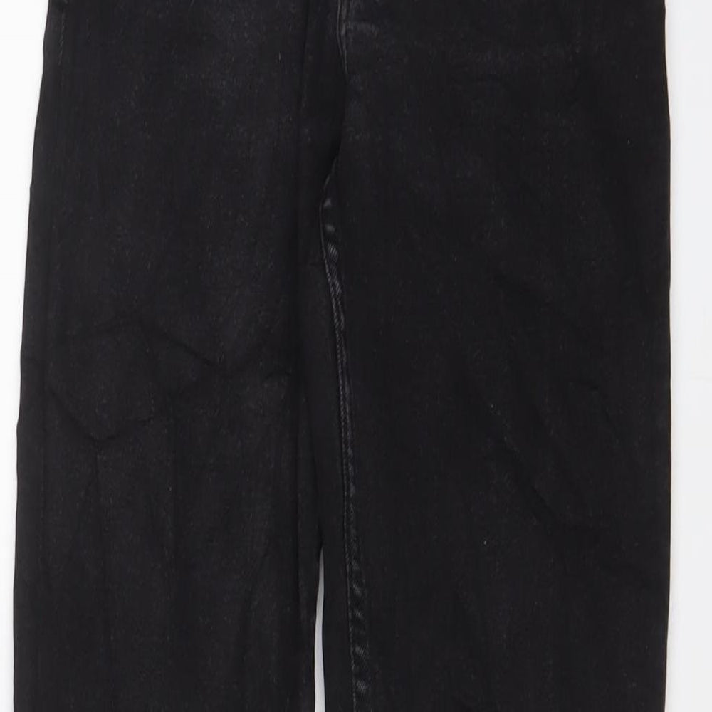 Mango Womens Black Cotton Mom Jeans Size 4 L27 in Regular Zip