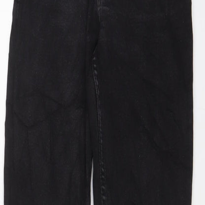Mango Womens Black Cotton Mom Jeans Size 4 L27 in Regular Zip