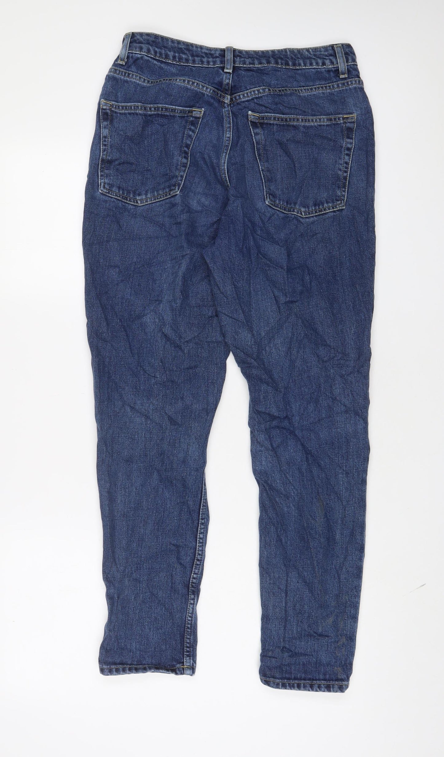 Topshop Womens Blue Cotton Mom Jeans Size 28 in L32 in Regular Zip