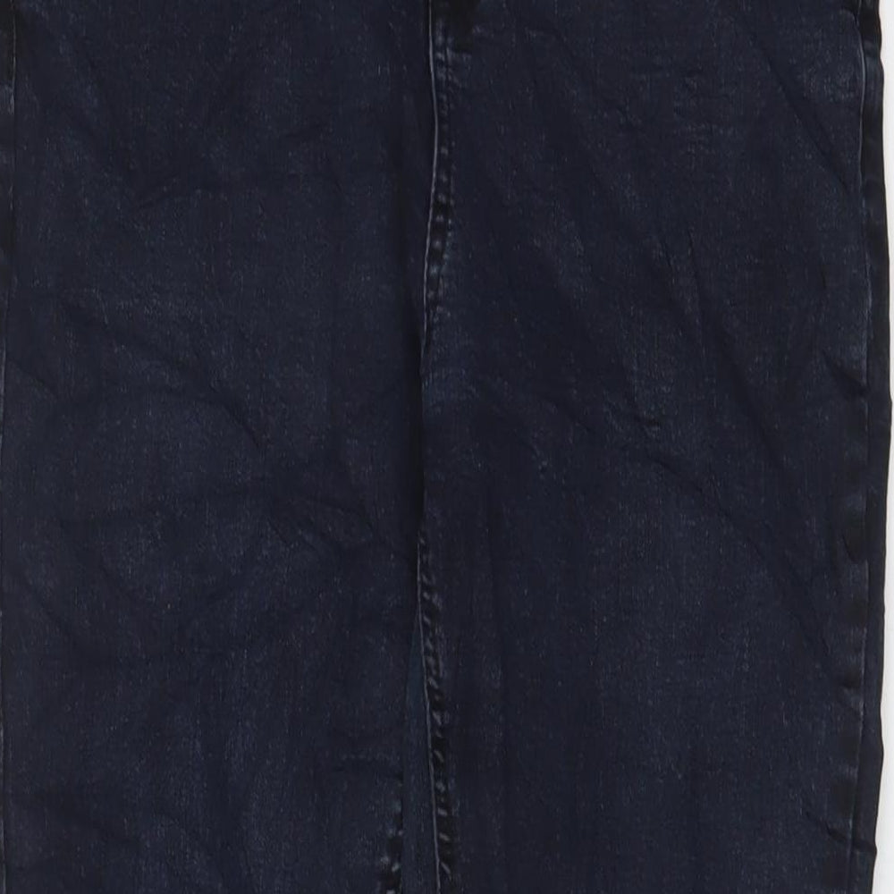New Look Womens Blue Cotton Skinny Jeans Size 16 L26 in Regular Zip