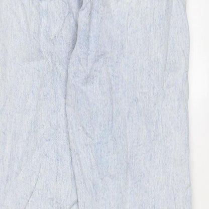 In the Style Womens Blue Cotton Straight Jeans Size 8 L25 in Regular Zip - Belted