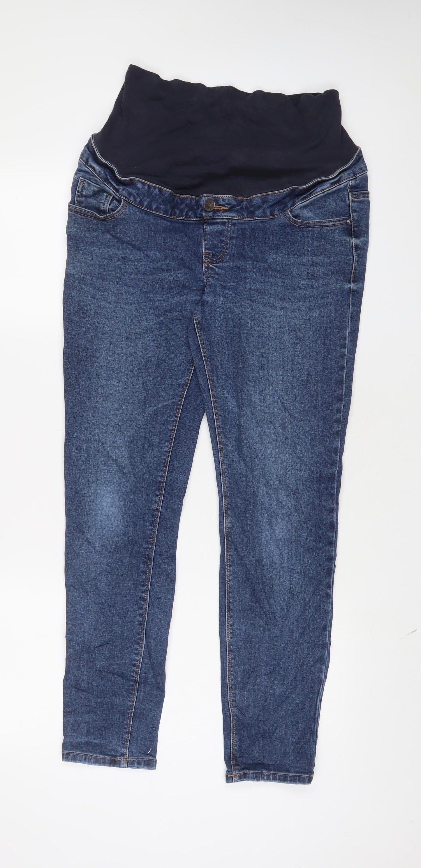 New Look Womens Blue Cotton Skinny Jeans Size 10 L28 in Regular Button
