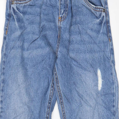 TU Girls Blue Cotton Tapered Jeans Size 11 Years L23 in Regular Zip