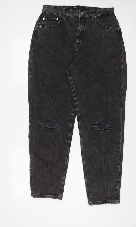 ASOS Womens Grey Cotton Tapered Jeans Size 30 in L30 in Regular Zip