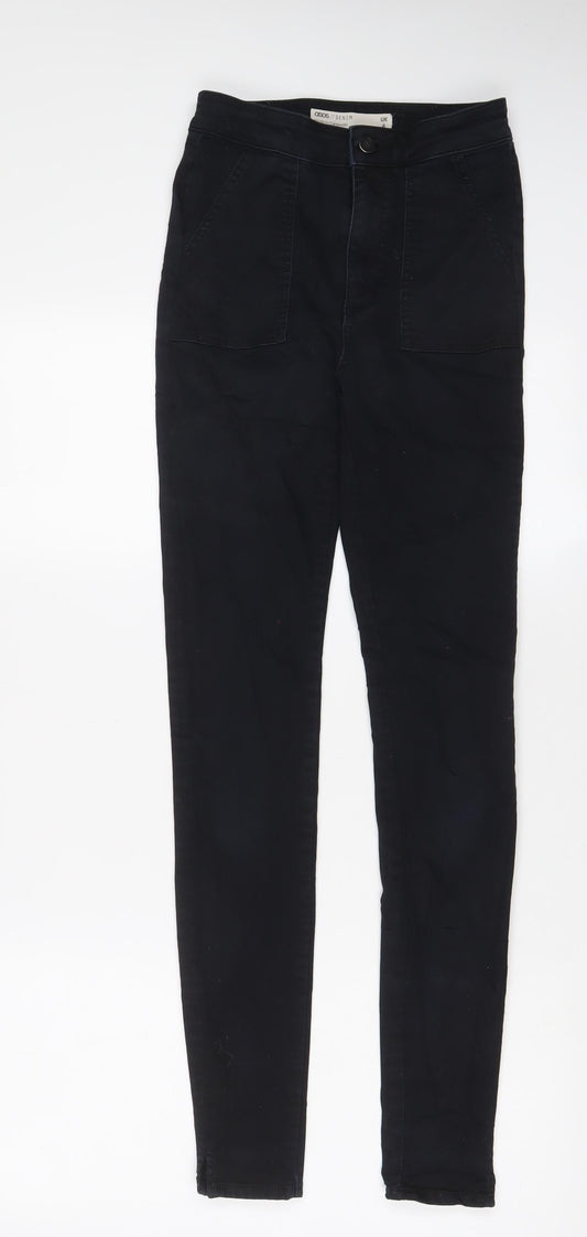 ASOS Womens Black Cotton Skinny Jeans Size 6 L30 in Regular Zip