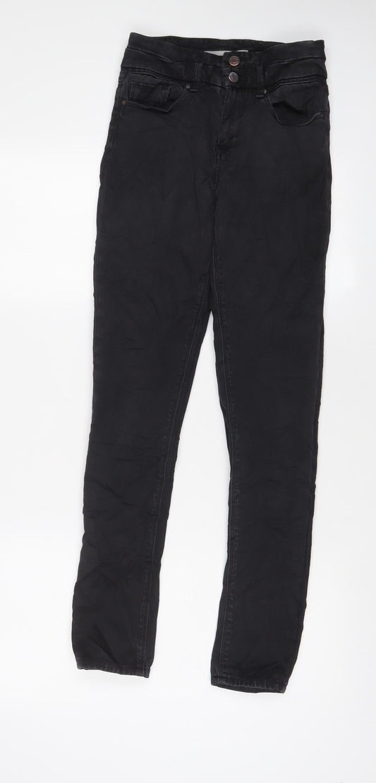 Topshop Womens Black Cotton Skinny Jeans Size 25 in L30 in Regular Zip