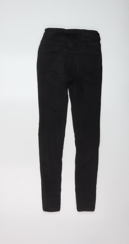Golddigga Womens Black Cotton Skinny Jeans Size 6 L27 in Regular Button