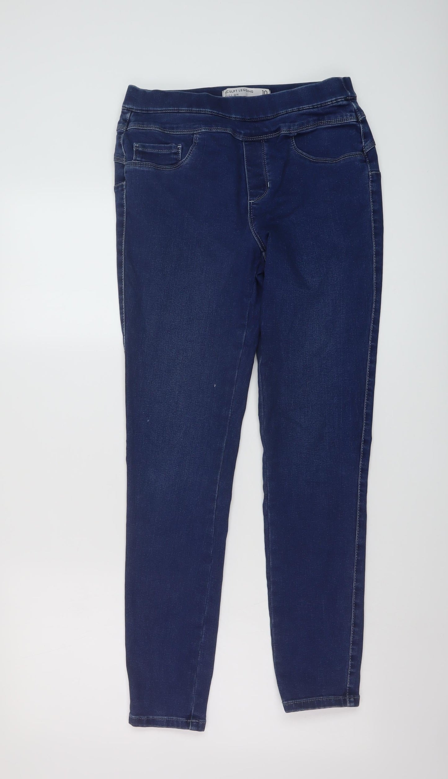 NEXT Womens Blue Cotton Skinny Jeans Size 10 L28 in Regular