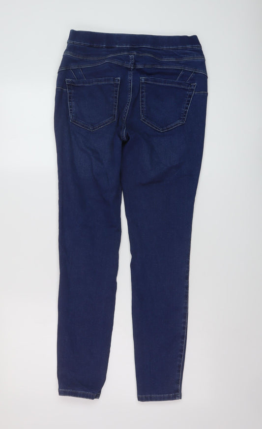 NEXT Womens Blue Cotton Skinny Jeans Size 10 L28 in Regular