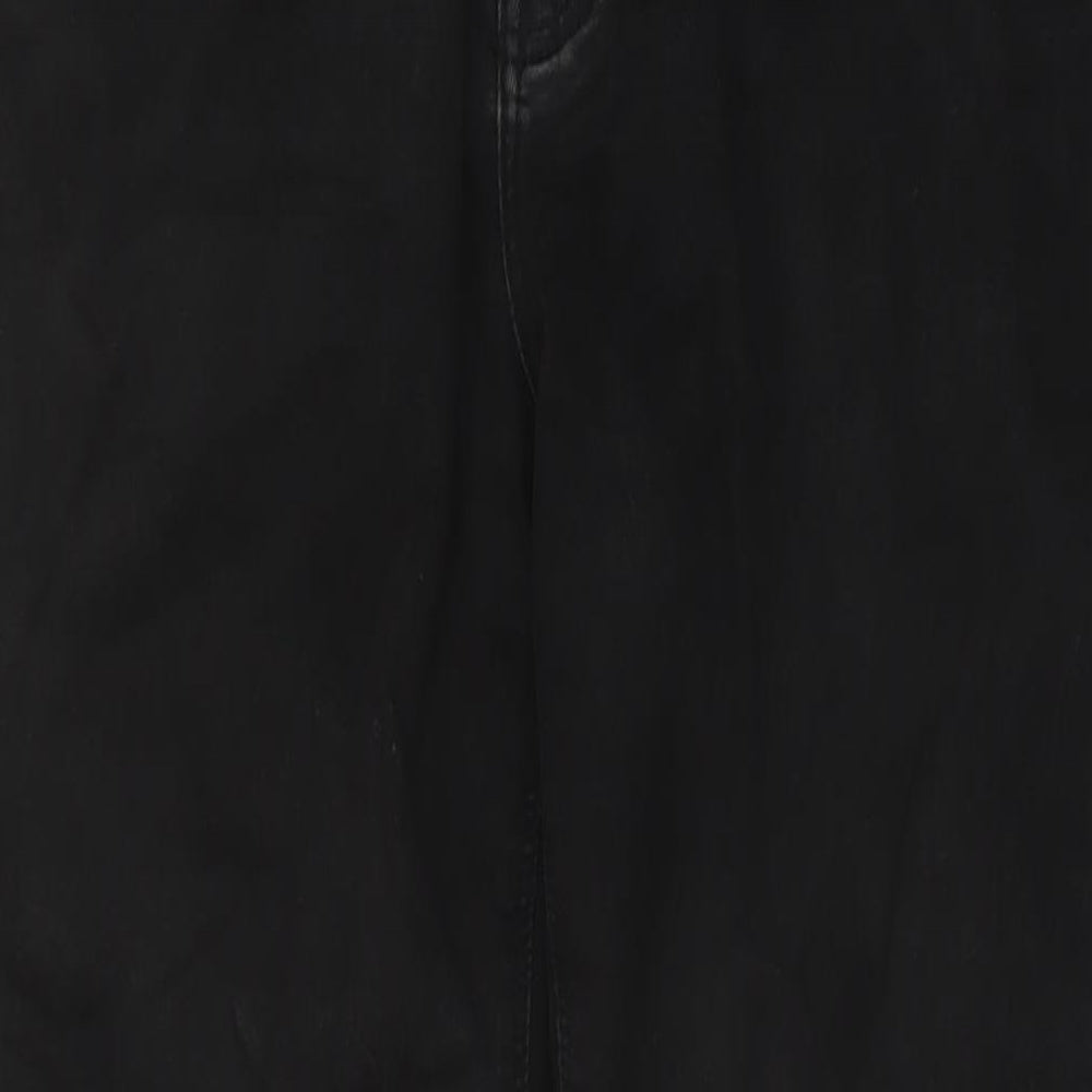 Denim & Co. Mens Black Cotton Straight Jeans Size 34 in L34 in Regular Button