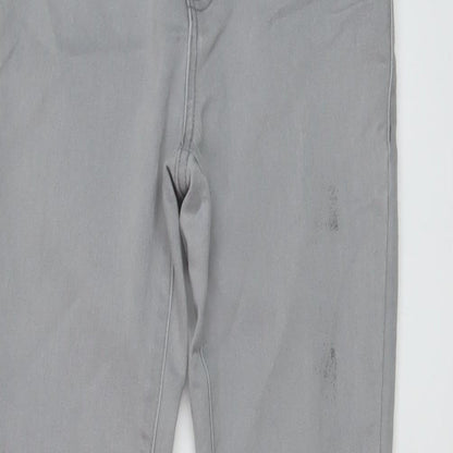 Denim & Co. Womens Grey Cotton Skinny Jeans Size 8 L28 in Regular Button