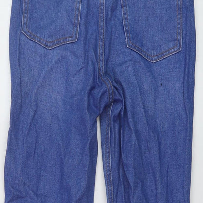 F&F Girls Blue Cotton Straight Jeans Size 10-11 Years Regular Button