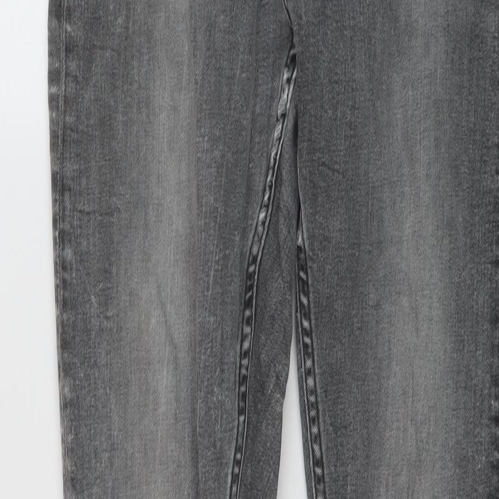 Denim & Co. Womens Grey Cotton Skinny Jeans Size 14 L28 in Regular Button