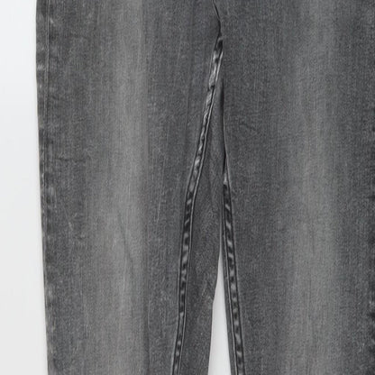 Denim & Co. Womens Grey Cotton Skinny Jeans Size 14 L28 in Regular Button