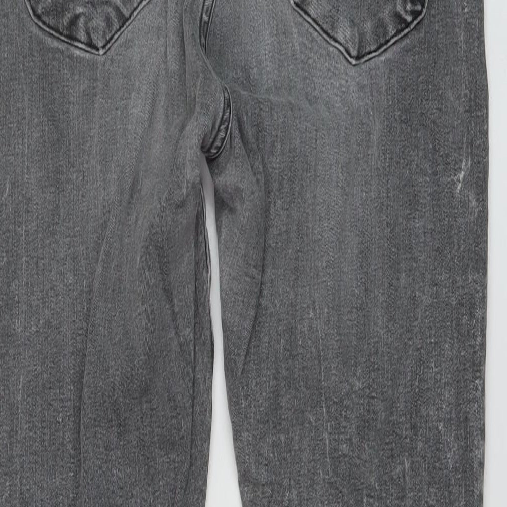 Denim & Co. Womens Grey Cotton Skinny Jeans Size 14 L28 in Regular Button