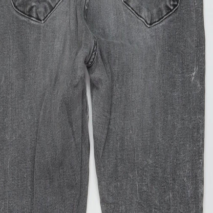 Denim & Co. Womens Grey Cotton Skinny Jeans Size 14 L28 in Regular Button