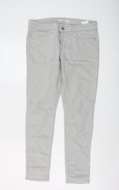Levi's Womens Grey Cotton Skinny Jeans Size 28 in L29 in Regular Button