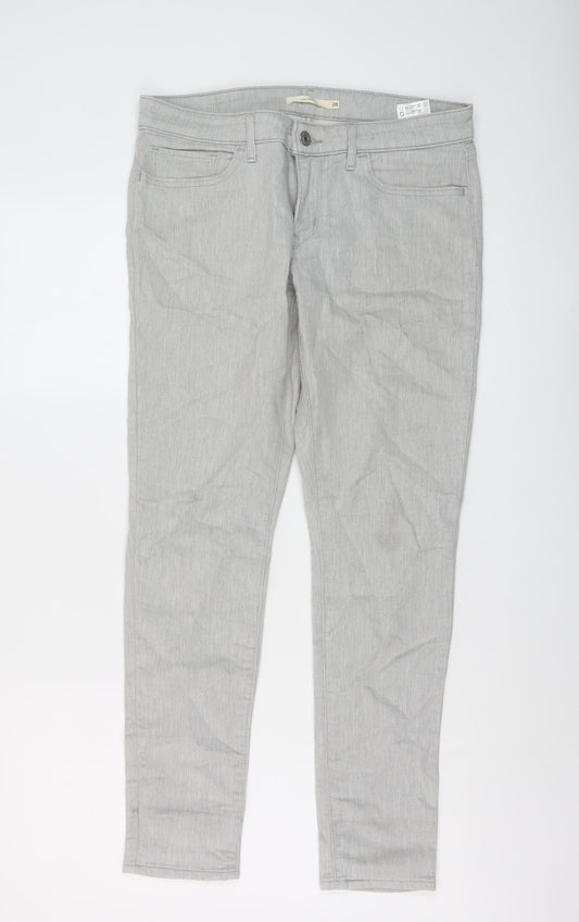 Levi's Womens Grey Cotton Skinny Jeans Size 28 in L29 in Regular Button